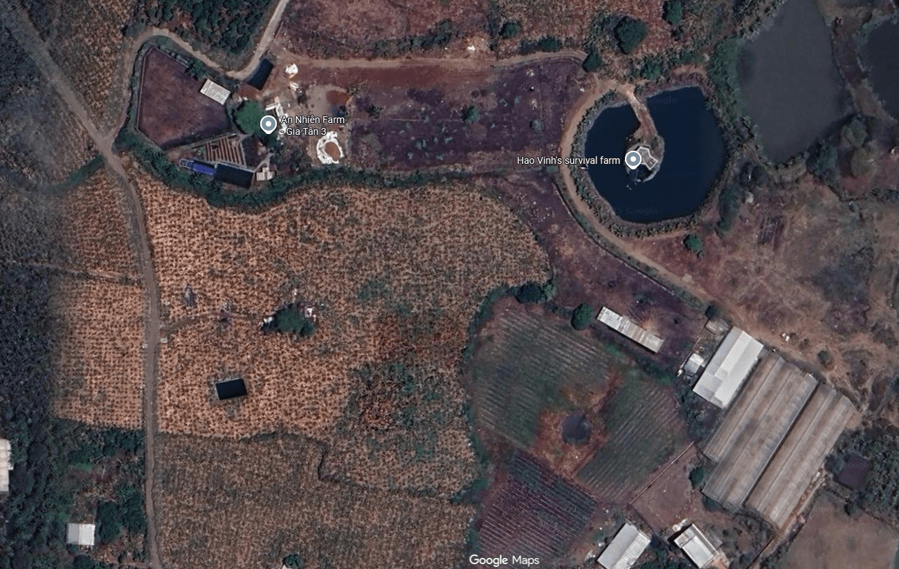 Hình ảnh vệ tinh Google Maps chi tiết - Khu vực An Nhiên Farm